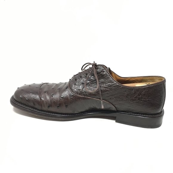 Mezlan Oxfords Shoes Size 10.5 Brown Full Ostrich